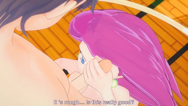 Team Rocket Jessie from Pokemon gives a sloppy blowjob