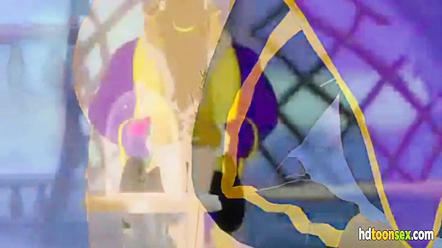 Beauty and the Beast having cartoon sex in the castle