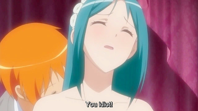 Cute anime girlfriend ties up her boyfriend and gives him a romantic blowjob