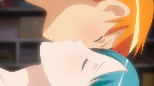 Cute anime girlfriend ties up her boyfriend and gives him a romantic blowjob