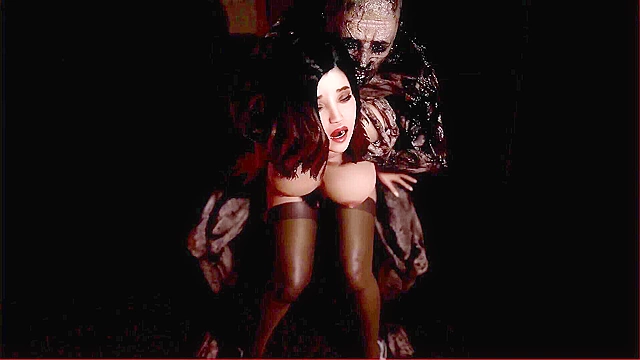 The Room - Sexy 3d babe gets hard deep fuck by scary monster in her hotel room