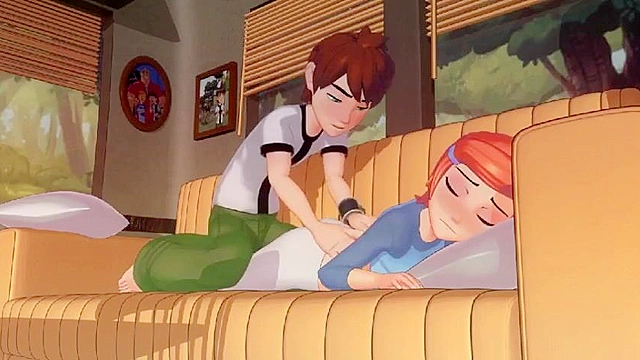 Ben 10 massages gwen till she is horny then stuffs her pussy with a creampie