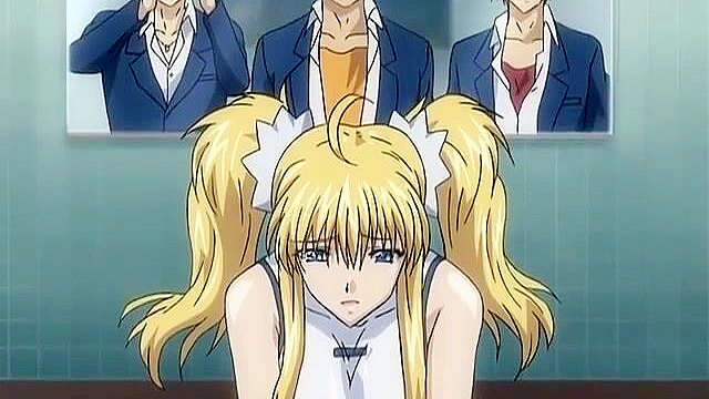 Teen anime schoolgirl gets horny after a photoshoot and fucks in the classroom