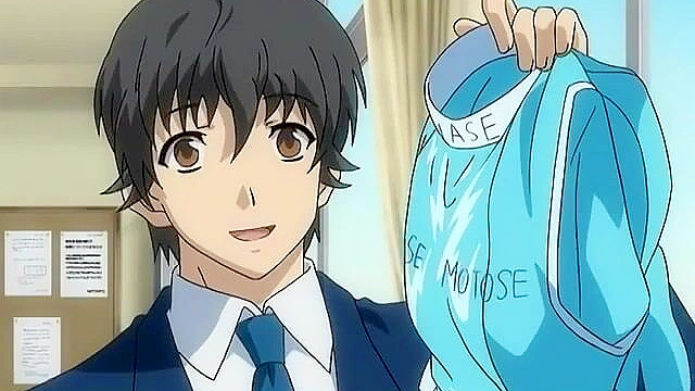 Teen anime schoolgirl gets horny after a photoshoot and fucks in the classroom