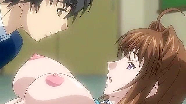 Teen anime schoolgirl gets horny after a photoshoot and fucks in the classroom