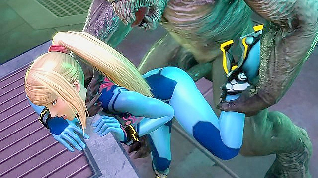 Samus Aran from Metroid fucks all kinds of monster cocks - 3D HMV