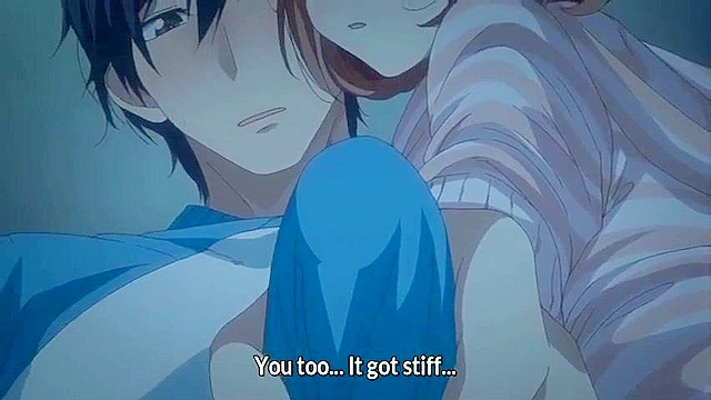 Kiss Hug 1 - Anime dude takes penis pills and cums on big fucking tits