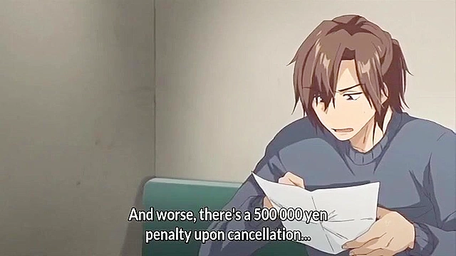 Kiss Hug 1 - Anime dude takes penis pills and cums on big fucking tits