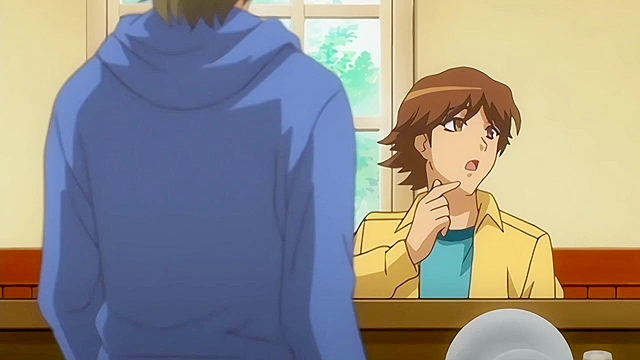 Cafe Junkie 1 - Anime bartender gets his throbbing cock sucked under the bar