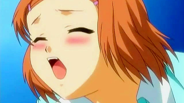 Horny anime schoolgirl gives a blowjob while fingering her wet pussy