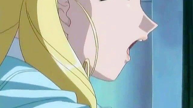 Horny anime schoolgirl gives a blowjob while fingering her wet pussy