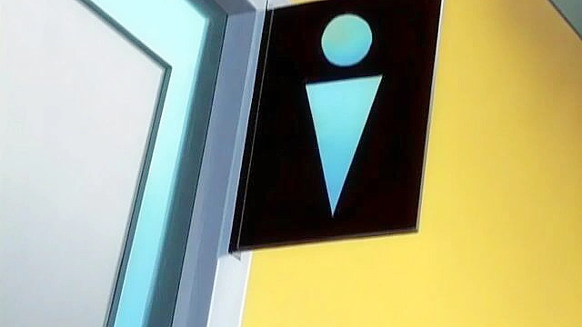 Horny anime schoolgirl gives a blowjob while fingering her wet pussy