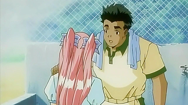 Class Reunion 2 - Petite hentai teen makes love to her virgin boyfriend next to bath