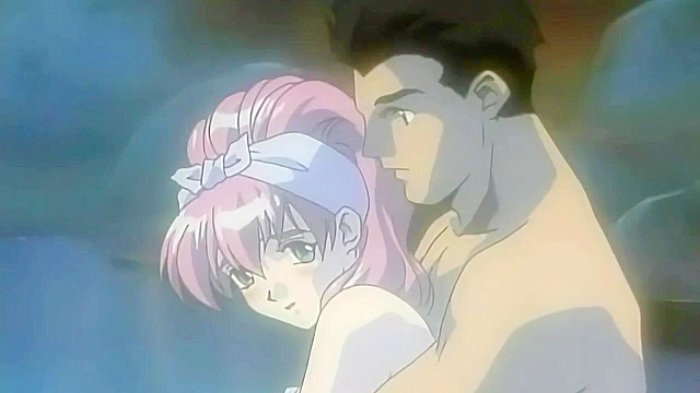 Class Reunion 2 - Petite hentai teen makes love to her virgin boyfriend next to bath