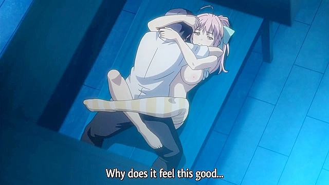 Tropical Kiss 2 - Innocent hentai virgin gives a blowjob under desk and creampie in her pussy