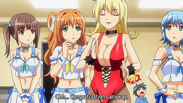 Tropical Kiss 2 - Innocent hentai virgin gives a blowjob under desk and creampie in her pussy