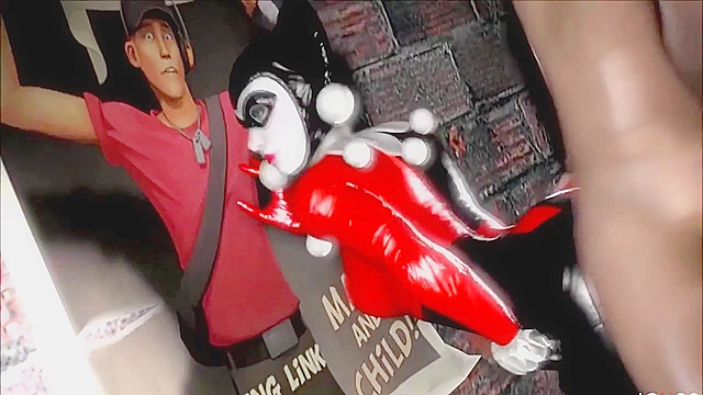 Catwoman and Harley Quinn give a tag team blowjob