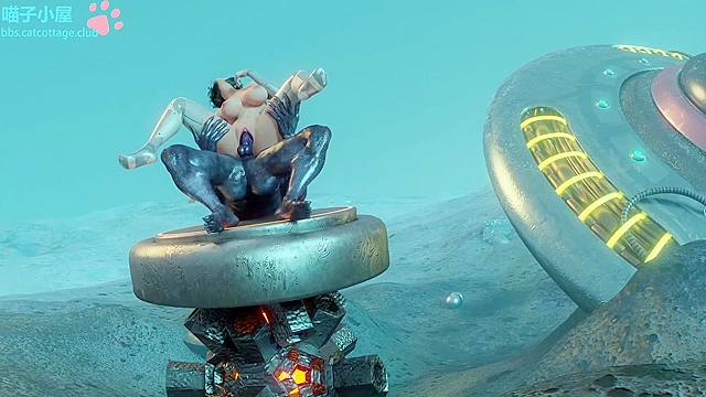 Angelita - Teen Alita the cyborg grinds her tight teen pussy into Venom's cock