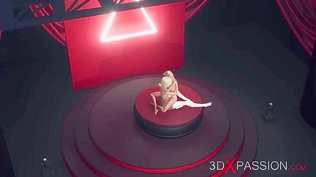 3d hot shemale fucks a horny blonde model on the fashion stage