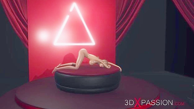 3d hot shemale fucks a horny blonde model on the fashion stage