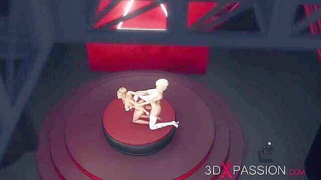 3d hot shemale fucks a horny blonde model on the fashion stage