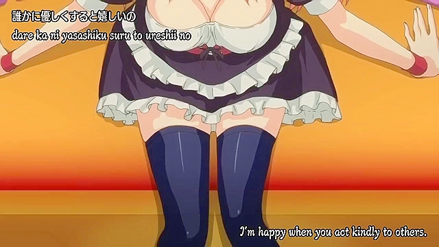 Lovely Heart 1 - Slutty anime schoolgirl sucks virgin teacher's dick under table