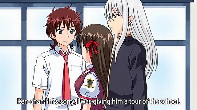 Busty schoolgirl gets her wet virgin pussy romantically fucked by her anime boyfriend