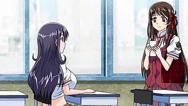 Busty schoolgirl gets her wet virgin pussy romantically fucked by her anime boyfriend