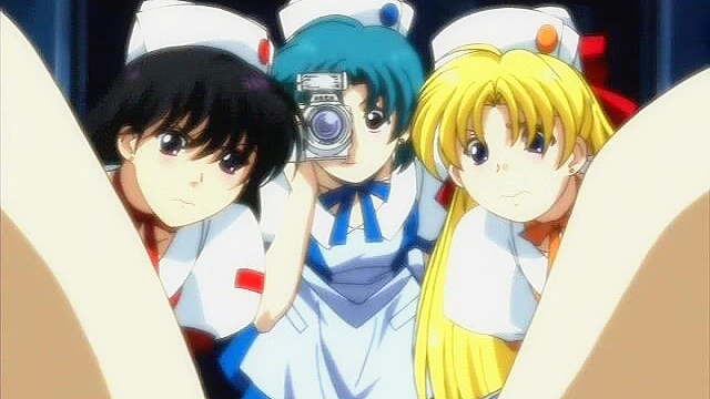 Lusty anime nurses team up to gang fuck patient