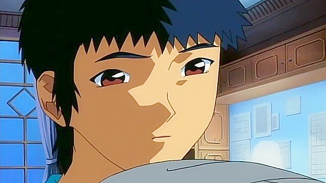 Anime student has romantic sex with his petite girlfriend in bedroom