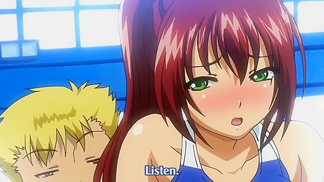 Teen anime girl in tight swimsuit gets fucked in public pool