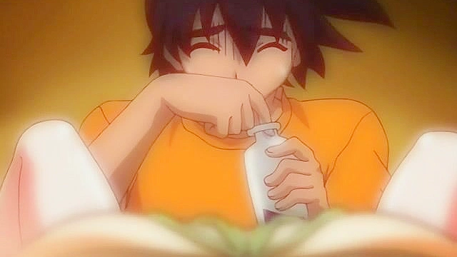 He can't take the teasing so he slams his cock in cute anime stepsister