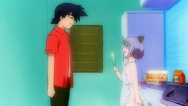 He can't take the teasing so he slams his cock in cute anime stepsister