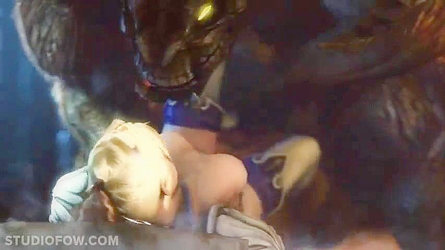 Hot princess babe gets her pussy destroyed by beast cock