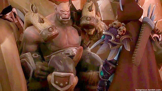 Sylvanas Windrunner gangbanged by horny orcs