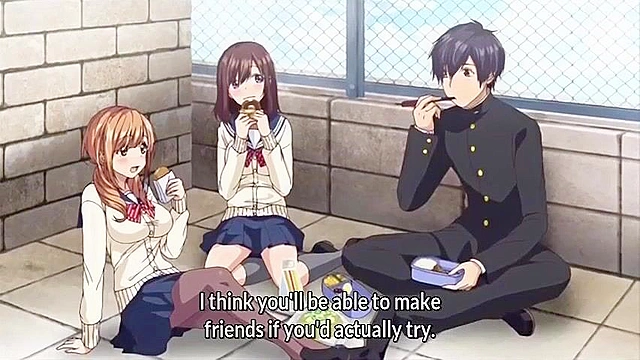 Kiss Hug 2 - Busty schoolgirls creampie their pussies in naughty outdoor 3some