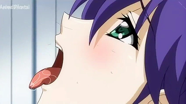 Akebi no Hana - Busty blowjob girl gets a hot load of cum released all over her face