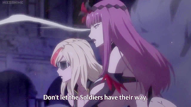 Hot anime babes turn in to weapons and cars after lesbian kissing