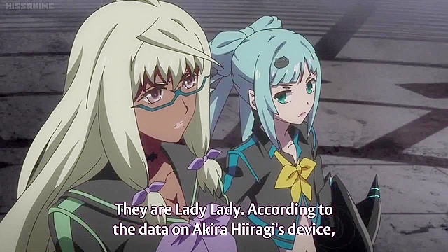 Hot anime babes turn in to weapons and cars after lesbian kissing