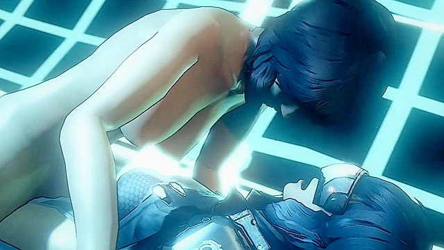 Ghosts of Paradise - Major from Ghost in the Shell takes a rough fucking from a cyber shemale