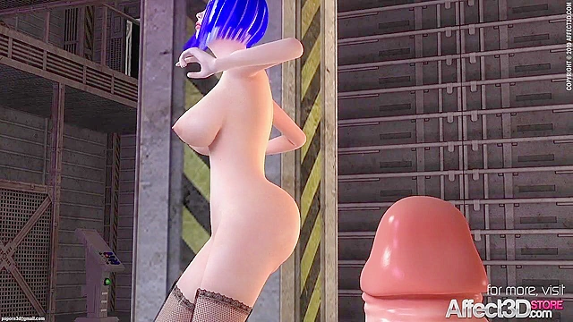 Scifi futanari girls fuck with their huge dicks in game preview