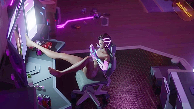 After masturbating Sombra gets fucked rough by ghost