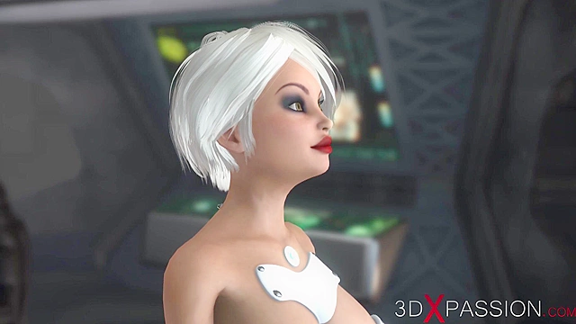 3d female android dickgirl fucks a curvy astronaut in space station