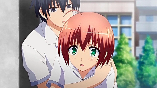 Anime schoolgirl pisses her panties and senpai is there to fuck her pussy clean