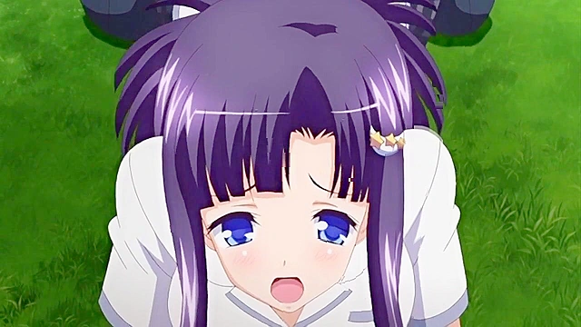 Anime schoolgirl pisses her panties and senpai is there to fuck her pussy clean