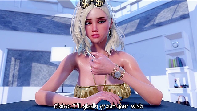 Rich bitch gets fucked by a huge futa 3d cartoon cock