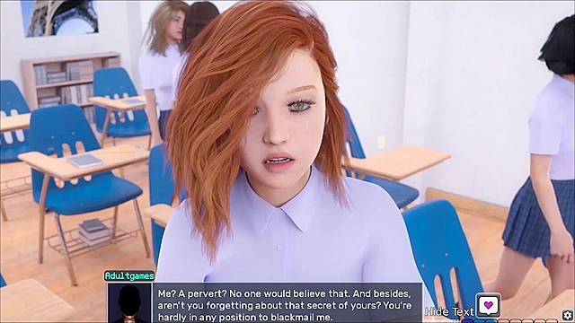 The Awakening - Schoolgirl gives a blowjob in the classroom - game walkthrough