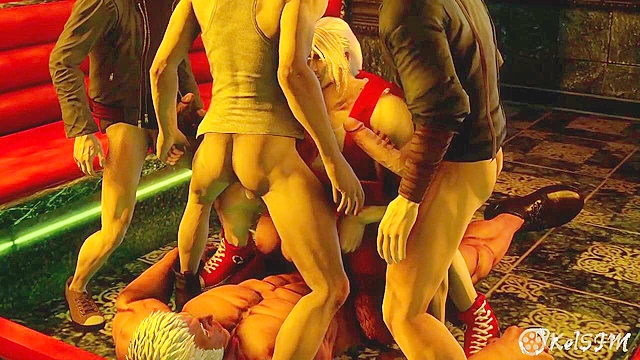 DOA girl Lisa Hamilton gives a strip show then gets gangbanged by everyone in the club