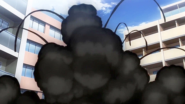 Super HxEros (uncensored) 6 - Ecchi - Busty anime schoolgirl flashes her boobs to H-warrior