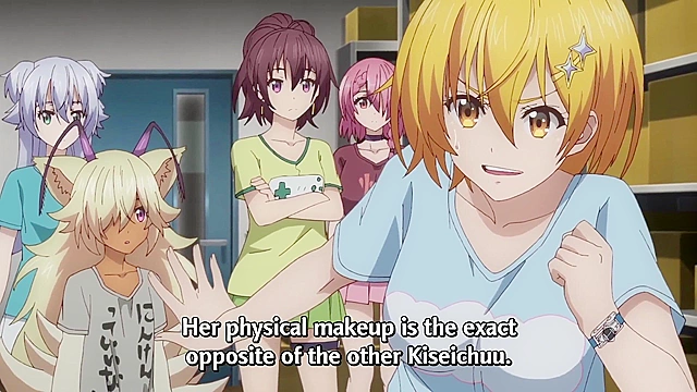 Super HxEros (uncensored) 6 - Ecchi - Busty anime schoolgirl flashes her boobs to H-warrior